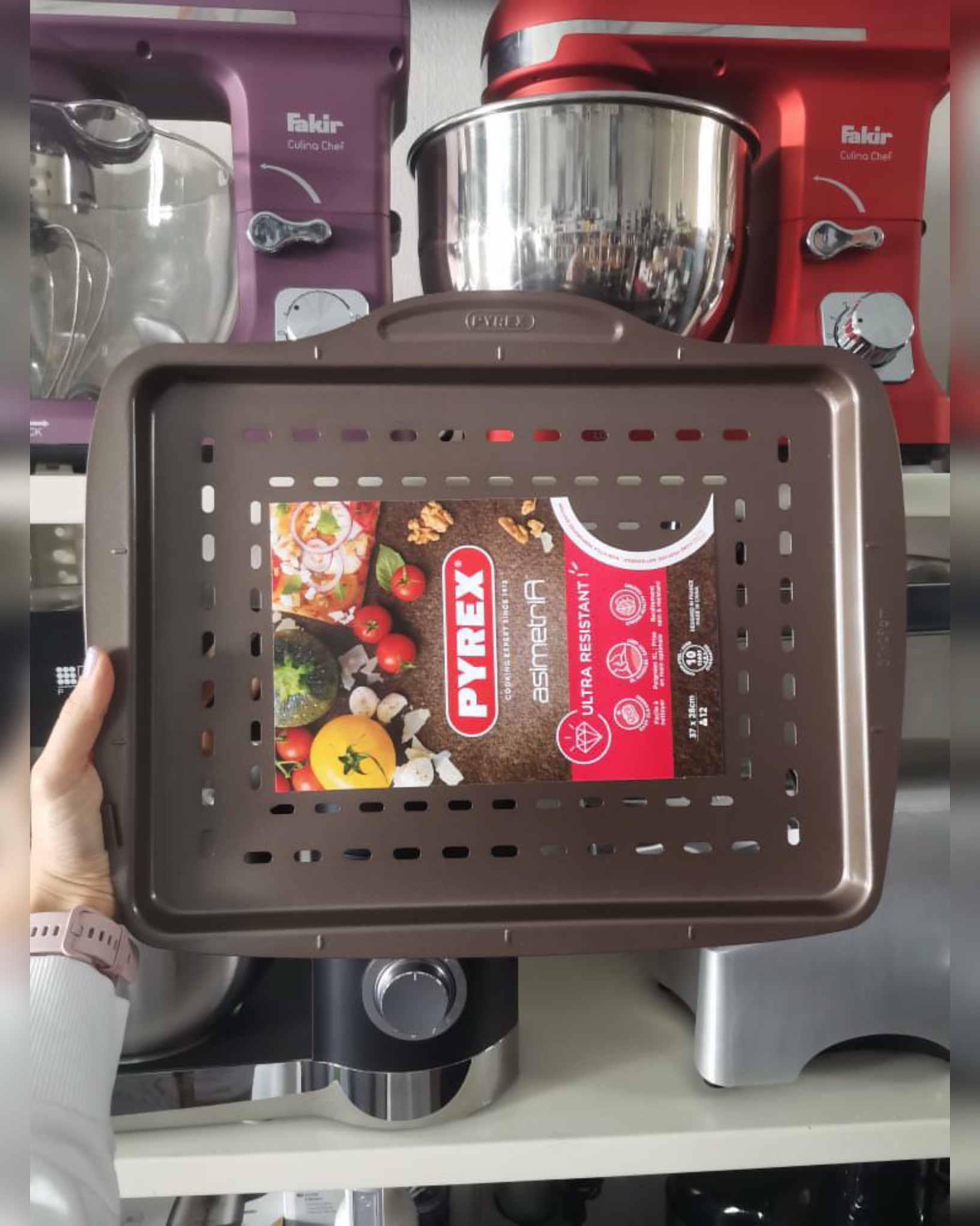 Pyrex AS37BZO صنية بيتزا مربع مبخشة