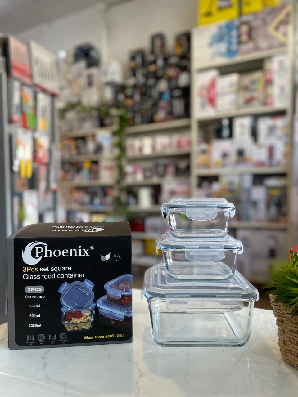 phoenix 3pcs مجموعة علب مستطيل