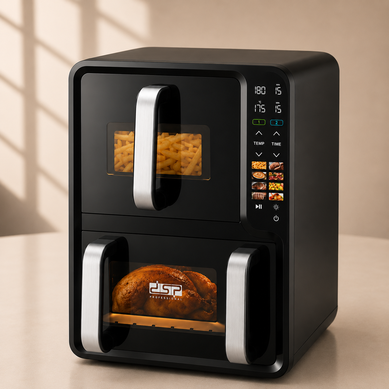 Air Fryer DSP 12L KB-2197 قلاية هوائية DSP سلة مزدوجة سعة 12 لتر KB-2197