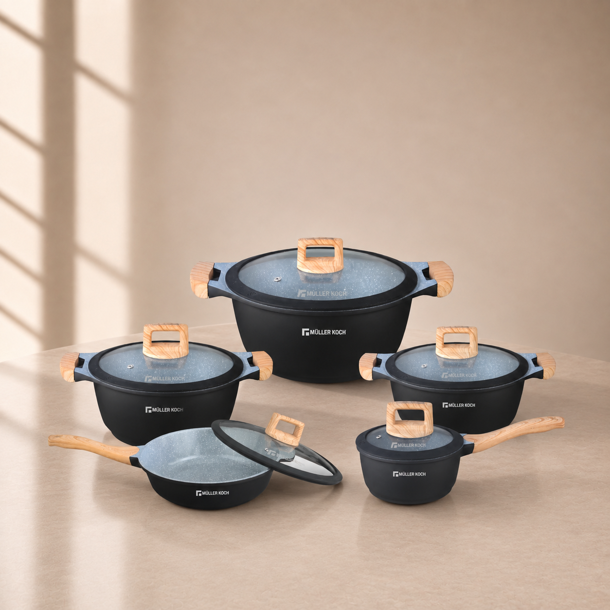 10PCS Natural Series Die-Cast Cookware Set